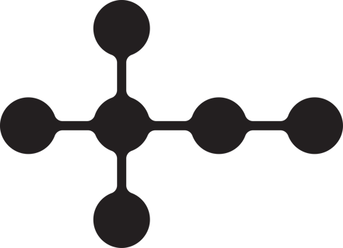Abstract dot and connection logo illustration in trendy and minimal style png