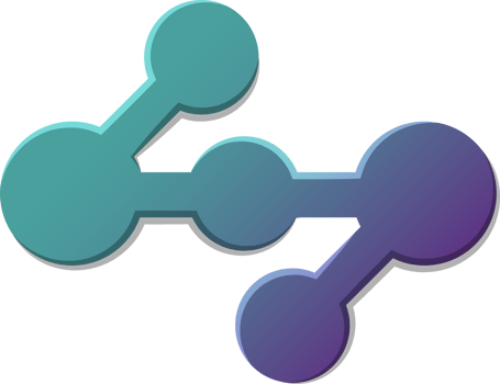 Abstract dot and connection logo illustration in trendy and minimal style png
