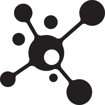 Abstract dot and connection logo illustration in trendy and minimal style png