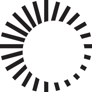 Abstract circle and rays logo illustration in trendy and minimal style png