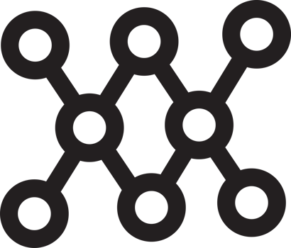 Abstract dot and connection logo illustration in trendy and minimal style png