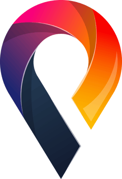 Abstract location pin logo illustration in trendy and minimal style png