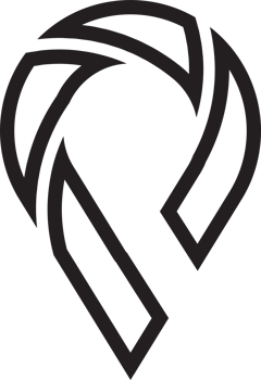 Abstract location pin logo illustration in trendy and minimal style png