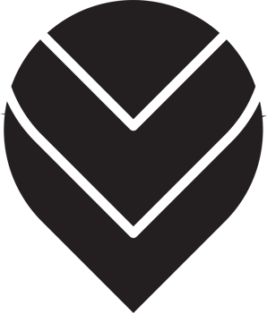 Abstract location pin logo illustration in trendy and minimal style png