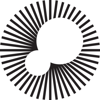 Abstract circle and rays logo illustration in trendy and minimal style png
