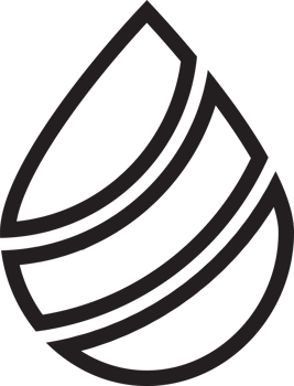 Abstract water drop logo illustration in trendy and minimal style png