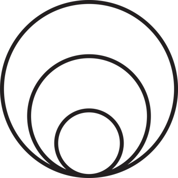 Abstract overlapping circle logo illustration in trendy and minimal style png