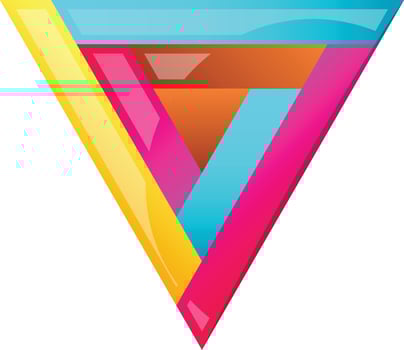 Abstract triangle logo in trendy and minimal style vector