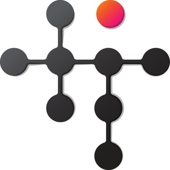 Abstract dot and connection logo illustration in trendy and minimal style vector