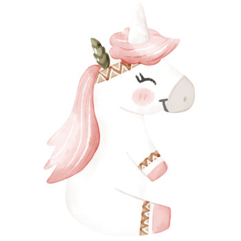 boho unicorn watercolor illustration png