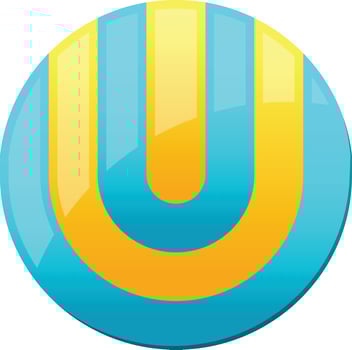 Abstract circle logo and U letter illustration in trendy and minimal style vector