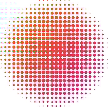 Abstract color halftone circle logo illustration in trendy and minimal style vector