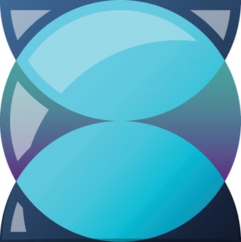 Abstract overlapping circle logo illustration in trendy and minimal style vector