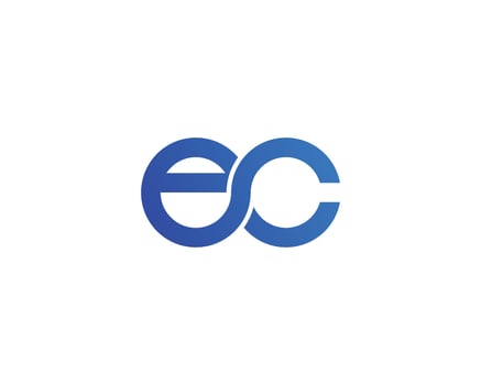 EC CE logo design vector template