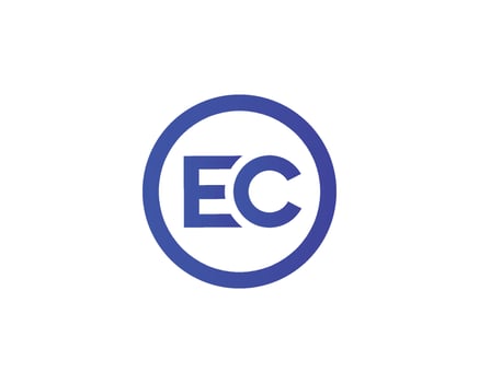 EC CE logo design vector template