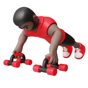 3d illustration of a guy doing push up png