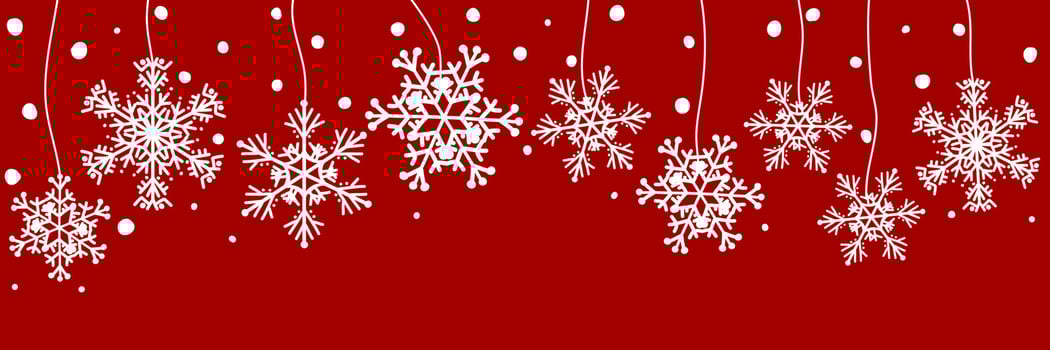 Christmas wallpaper snowflake red background vector