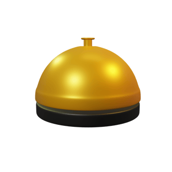 3d rendering of a golden bell or bell png