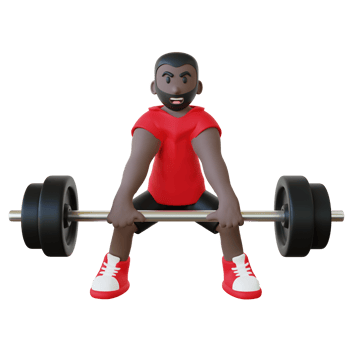 3d illustration of strong guy doing deadlift exercise png