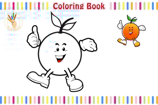 Coloring Book with a Fruit cartoon style, Educational children game printable worksheet vector illustration