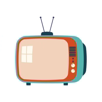 TV with antenna vector isolated
