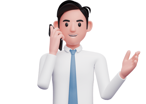 portrait of a businessman in white shirt having a telephone conversation, 3d illustration of businessman using phone png