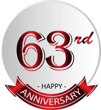 63rd anniversary celebration label png