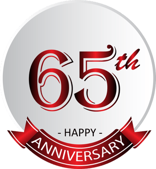 65th anniversary celebration label png