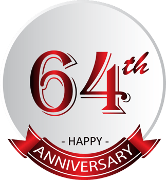 64th anniversary celebration label png