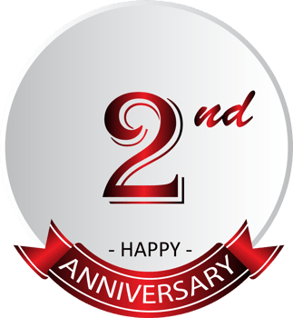 2nd anniversary celebration label png
