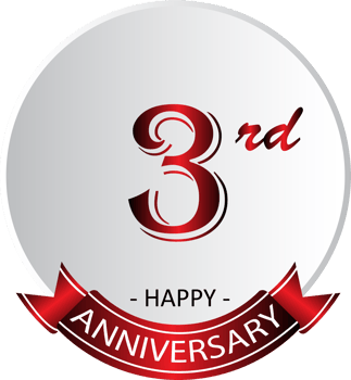 3rd anniversary celebration label png