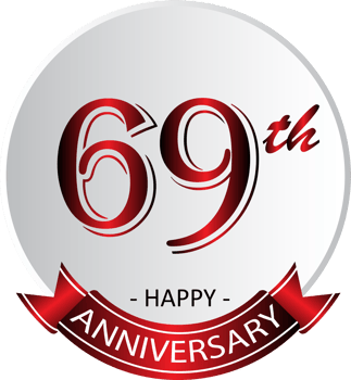 69th anniversary celebration label png