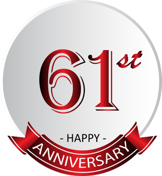 61st anniversary celebration label png