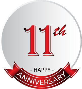 11th anniversary celebration label png