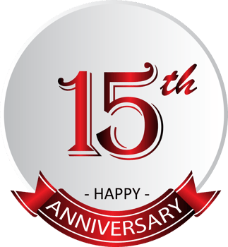 15th anniversary celebration label png