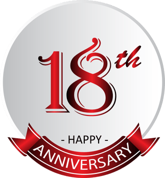 18th anniversary celebration label png