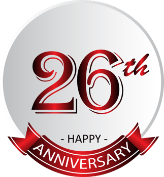 26th anniversary celebration label png
