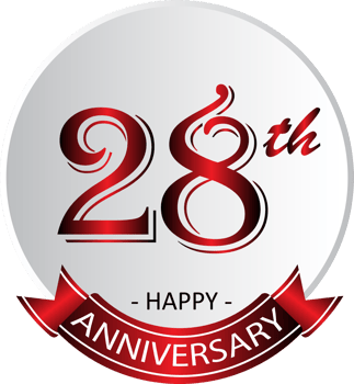 28th anniversary celebration label png