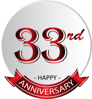 33rd anniversary celebration label png