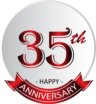 35th anniversary celebration label png
