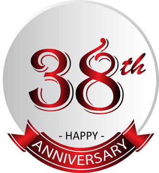 38th anniversary celebration label png