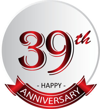 39th anniversary celebration label png