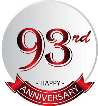93rd anniversary celebration label png