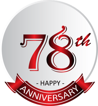 78th anniversary celebration label png