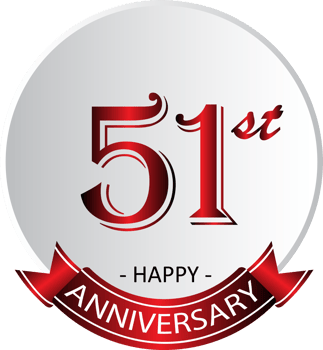 51st anniversary celebration label png