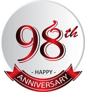 98th anniversary celebration label png