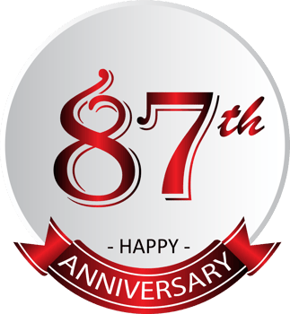 87th anniversary celebration label png