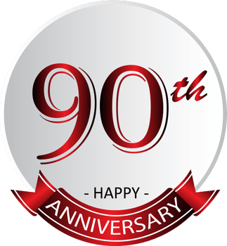 90th anniversary celebration label png