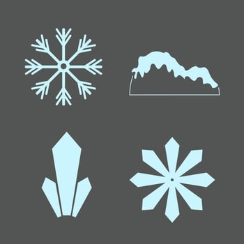 Snow logos black and blue vector