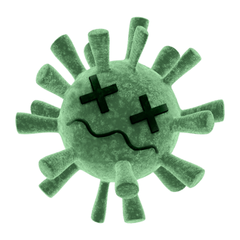 Virus monster mascot death face isolated png